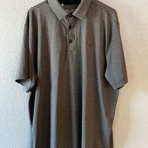 Under Armour Men's Polo Shirt - Black and Gray Stripes